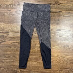 Lululemon Leggings Womens 10 Speed Wunder Tight Asym Free Spirit Ice Grey Black